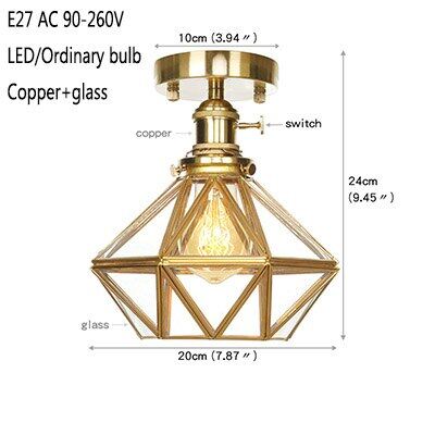 9 Style Modern Minimalist LED Copper Ceiling Lamp Bedroom Corridor Kitchen Decoration Lamp Cafe Garden Living Room Ceiling Light