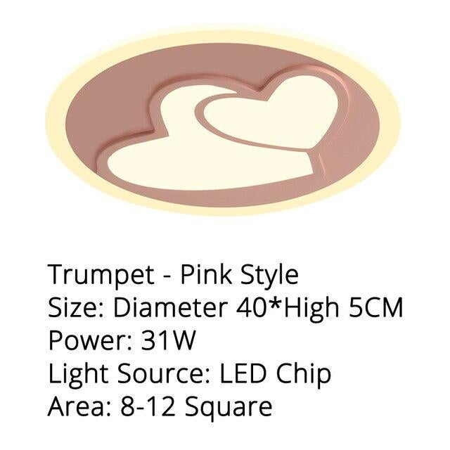 Acrylic Modern Led Ceiling Lights Pink Heart Shape  For Living Room Bedroom Dining Room Home Ceiling Lamp Lighting