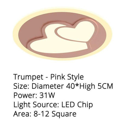 Acrylic Modern Led Ceiling Lights Pink Heart Shape  For Living Room Bedroom Dining Room Home Ceiling Lamp Lighting