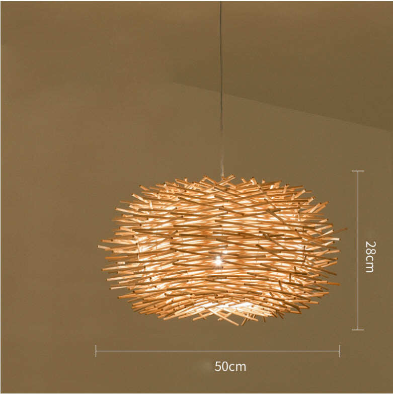 Bamboo Rattan Chandelier Restaurant Homestay Creative Bar Lamp