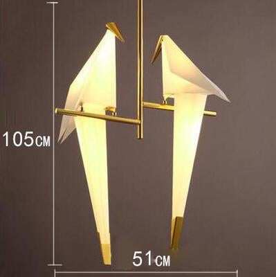 Nordic Bird Iron Pendant Light Paper Crane LED Lamp   Suspension Luminaire Loft Living Room Restaurant Pendant Lamp