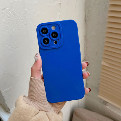 Titanium Gray Fine Hole Liquid Silicone Phone Case for IPhone 16 15 14 13 12 11 Pro Max Plus Full Shockproof Soft Bumper Cover