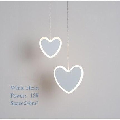 creative cute heart-shaped LED pendant lights net red shop/aisle/bedside children's lamp restaurant bar 2 head pendant lamp