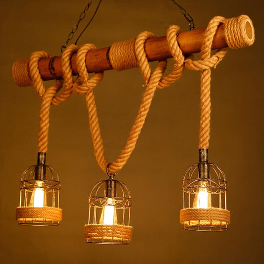 Vintage Restaurant Creative Hemp Rope Chandelier