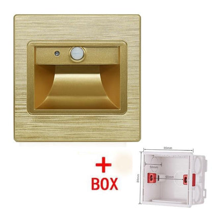 1.5W LED Embedded Wall Light,Intelligent lamp,PIR Sensor Stair Light, Kitchen Lamp Step Corridor Bathroom, Smart Indoor lighting