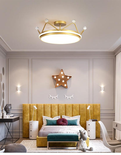 Golden Crown Chandelier Simple Modern Room Lamp
