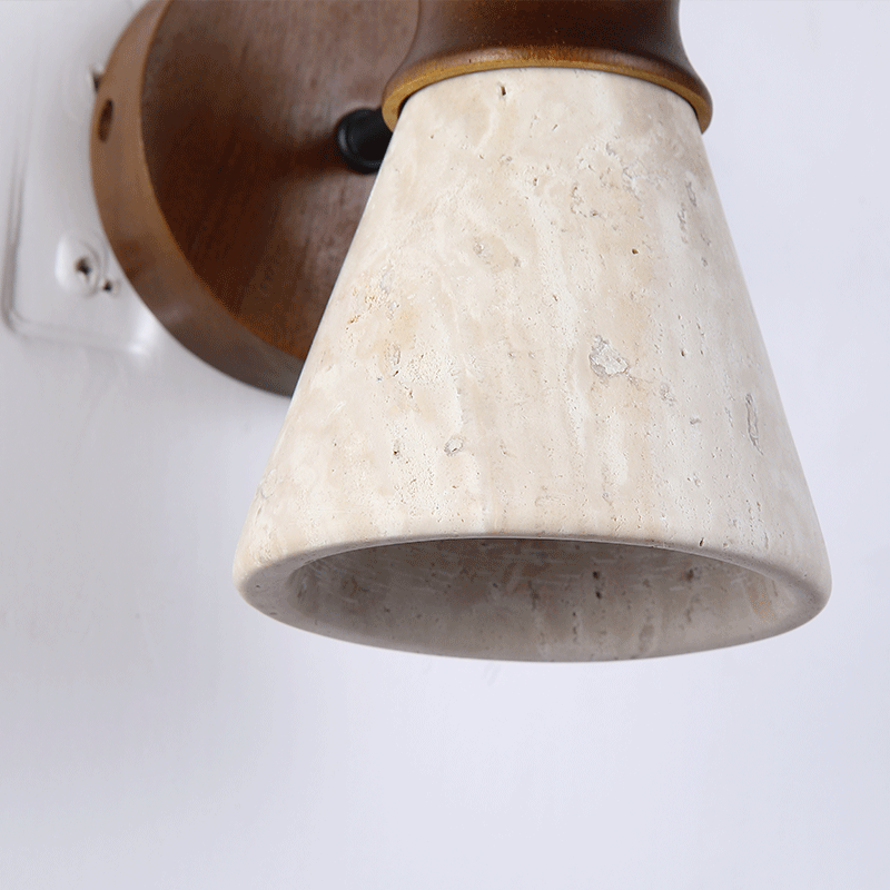 Natural Stone Room Decor Wall Lamp Classical Wall Lights Bedroom Led Sconce Yellow Travertine Home Decorations Lighting Fixtures