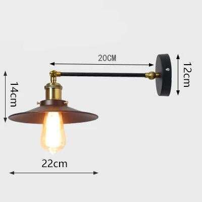 American Style Rural Retro Industrial Wind Iron Wall Lamp Hotel Bedside Lamps