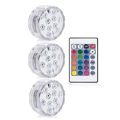 Battery Operated 10leds RGB Led Submersible Light Underwater Night Lamp Garden Swimming Pool Light for Wedding Party Vase Bowl