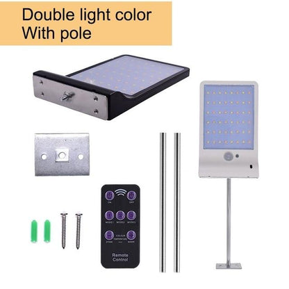 Upgraded 48 leds Solar Light Color Adjustable With Controller Three Modes Waterproof Lamp Lights For Outdoor Garden Wall Street