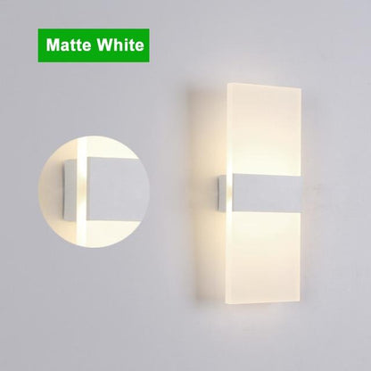 Mini 3/6/12W Led Acrylic Wall Lamp Long warm white Bedding Room Living Room Indoor wall lamp ZBD0028