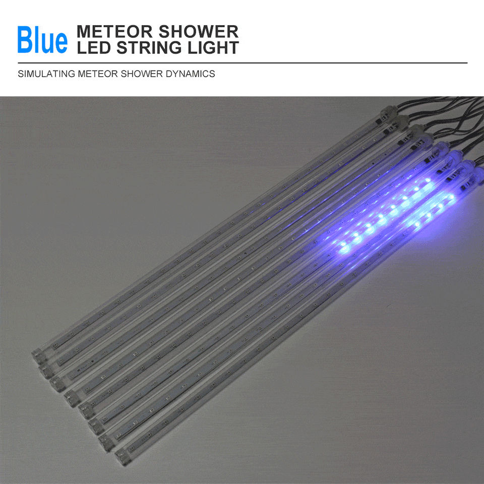 30cm 50cm 8 Tubes Waterproof Meteor Shower Rain LED String Lights Outdoor Christmas Decoration for Home Tree EU/US Plug