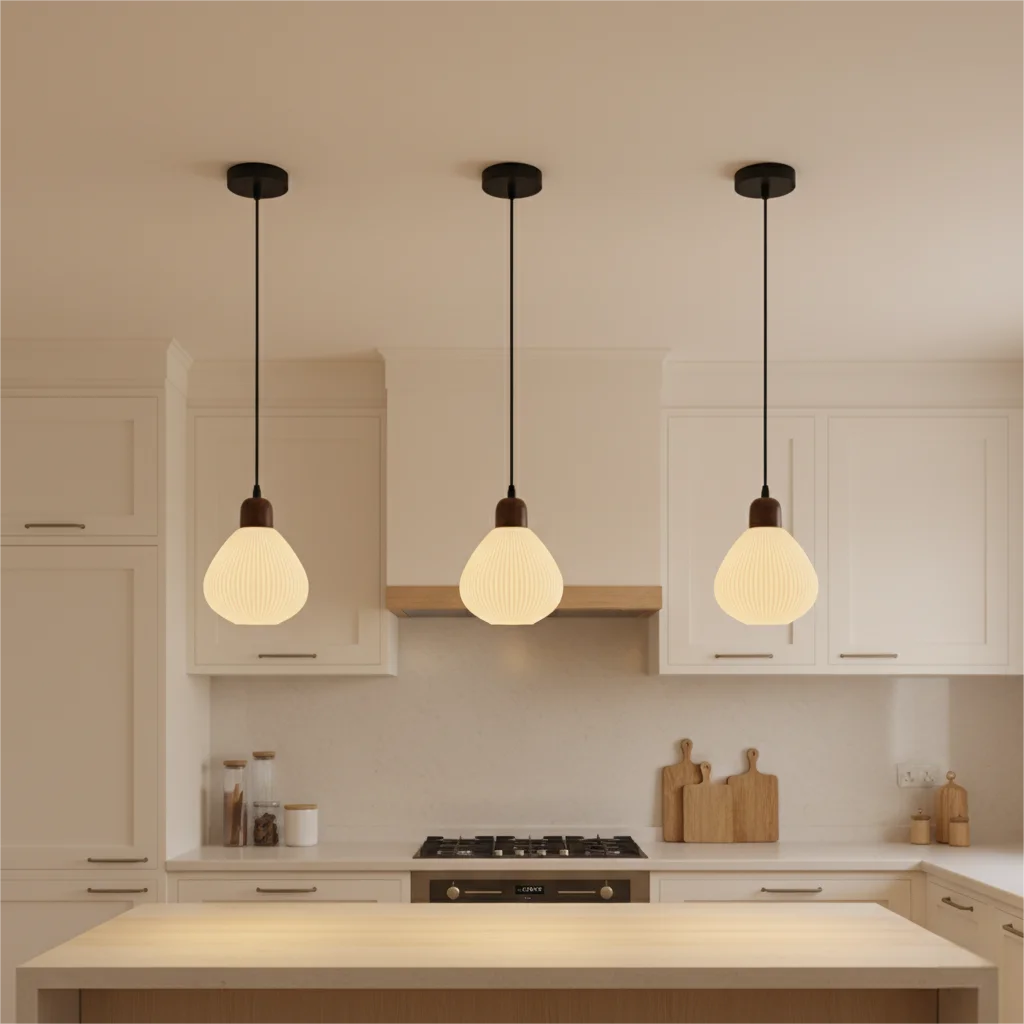 White Pendant Lights For Kitchen Dining Room Home Decor Bar Dining table Glass Hanging lamp Aisle Ceiling Lamp