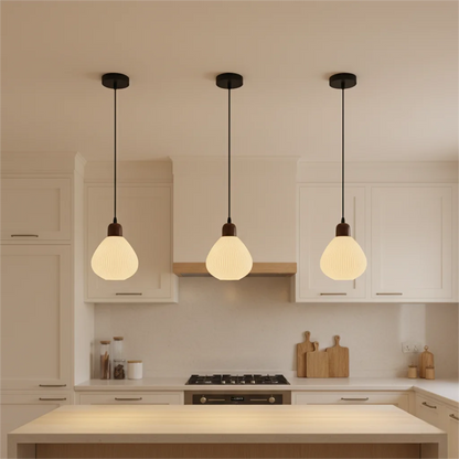 White Pendant Lights For Kitchen Dining Room Home Decor Bar Dining table Glass Hanging lamp Aisle Ceiling Lamp