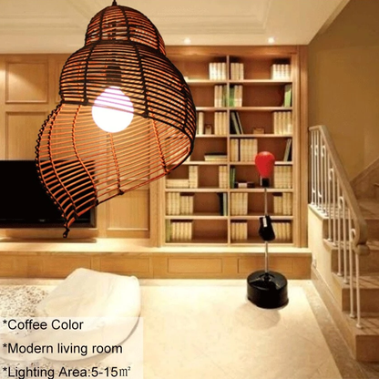 Southeast Asia Creative Pendant Lamp Sea Snail Shape E27 Wicker Lamp Shades LED Lights For Study Parlor Fixtures Restaurant Etc