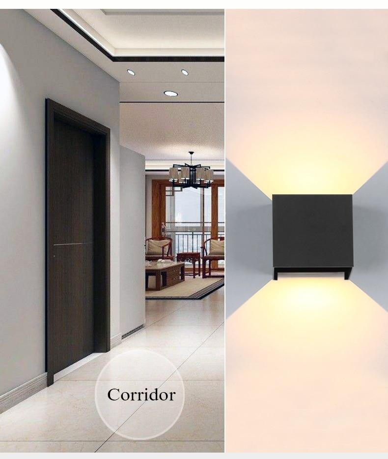 Adjustable 6W LED Wall Lamp IP65 Waterproof Indoor & Outdoor Aluminum Wall Light Surface Mounted Cube LED Garden Porch Light