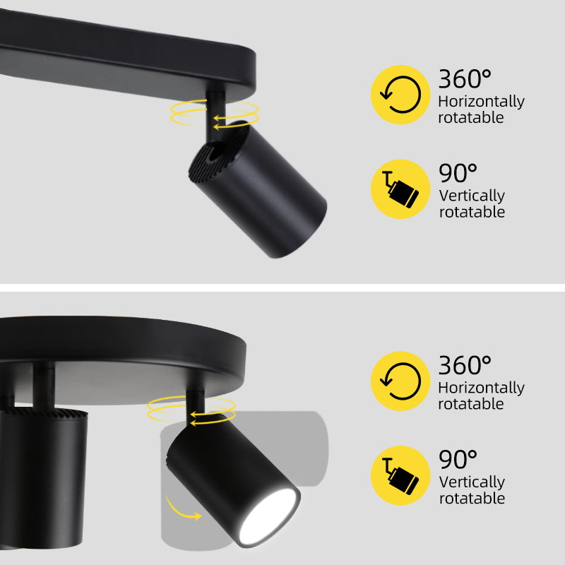 GU10 LED Track Light Spotlight 110-220V Suit Ceiling Lamp GU10 3 Color COB Spot Lights For Kitchen Commercial Living Room