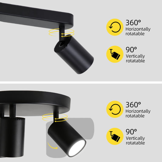 GU10 LED Track Light Spotlight 110-220V Suit Ceiling Lamp GU10 3 Color COB Spot Lights For Kitchen Commercial Living Room
