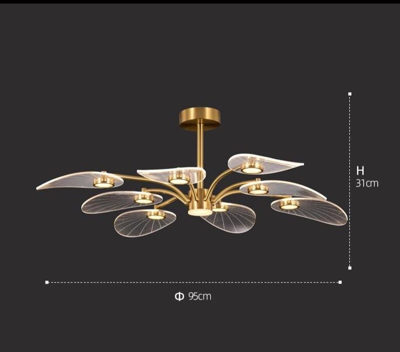 Light Luxury Living Room All Copper Chandelier Post-modern Creative Study Lamp