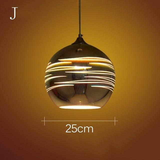 Modern 3D Colorful Nordic Starry Sky Hanging Glass Shade Pendant Lamp Lights E27 LED For Kitchen Restaurant Living Room