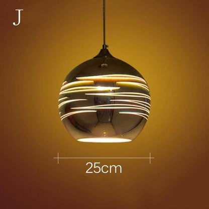 Modern 3D Colorful Nordic Starry Sky Hanging Glass Shade Pendant Lamp Lights E27 LED For Kitchen Restaurant Living Room