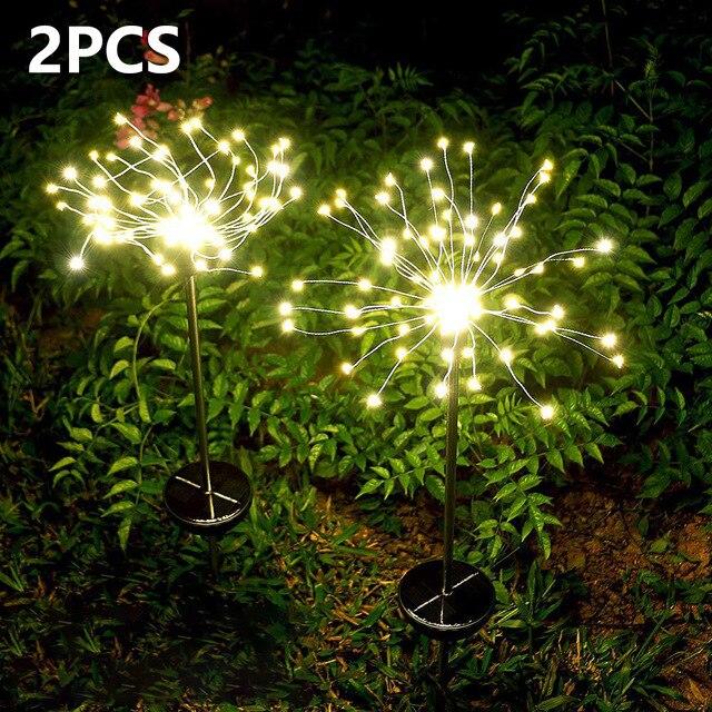 Garden Solar Lights Firework Christmas Landscape Path Lawn Lamp Outdoor Waterproof Garden Decoration Light Patio Yard Led Lamps