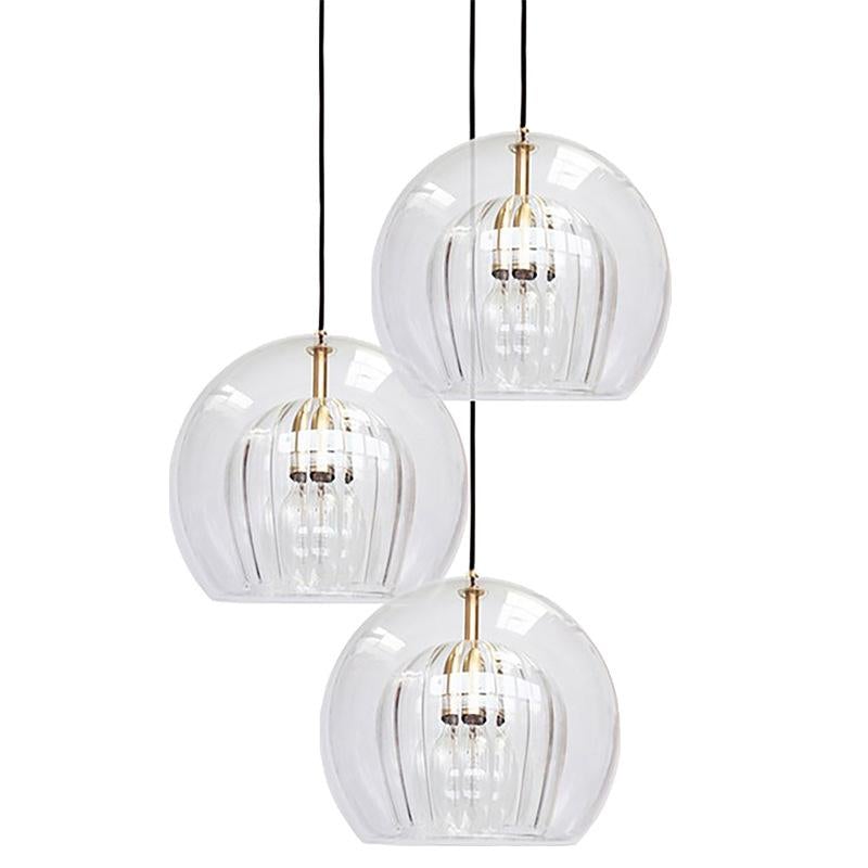 All Copper Dining Room Chandelier Small Table Lamp Household Creative Glass Duplex Staircase Nordic Dining Room Lamp
