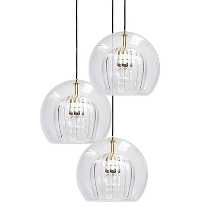 All Copper Dining Room Chandelier Small Table Lamp Household Creative Glass Duplex Staircase Nordic Dining Room Lamp