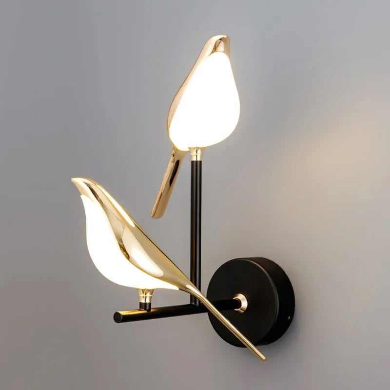 Nordic Golden Bird LED Wall Lights Parlor Bar Creative Wall Lamps Novelty Sconces Bedroom Bedside Lamp