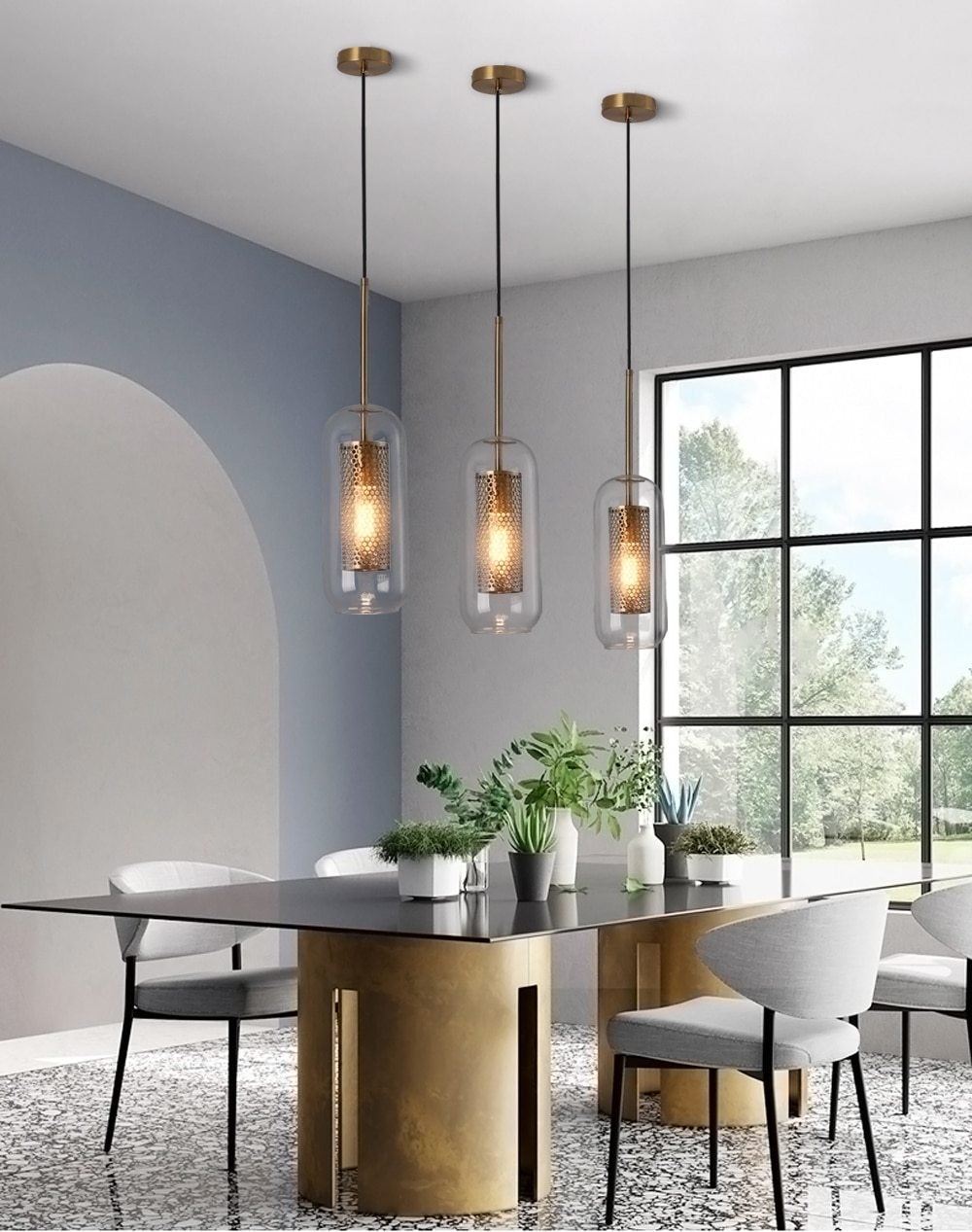 Loft Modern Pendant Light Glass Ball Hanging Lamp Kitchen Light Fixture Dining Hanglamp  Living Room Luminaire