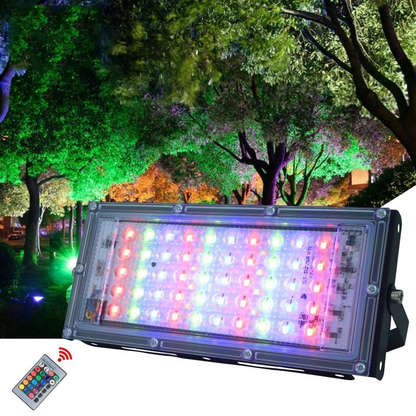 50W LED RGB Flood Light Lamp AC Outdoor Floodlight IP65 Waterproof Reflector Led Spotlight with Remote Control