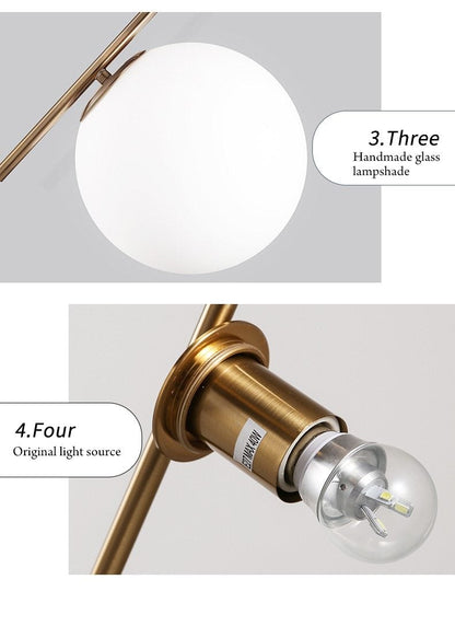Modern Style Living Room Bedroom Minimalist Restaurant  Pendant Light Nordic Clothing Decoration Glass Ball Pendant Lamp