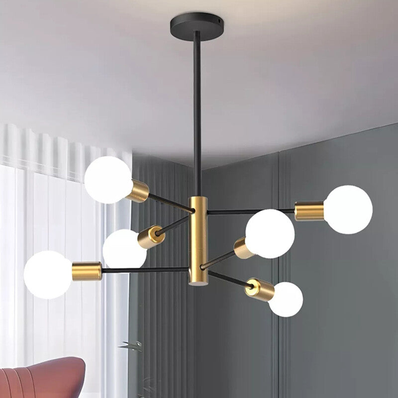 Modern Nordic Sputnik Black Chandeliers LED Lamp 4/6/8Light Home Lighting Indoor Fixtures Pendant Ceiling Not Included Bulbs