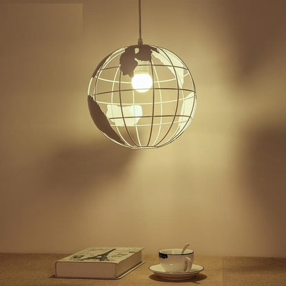 Nordic LED globe pendant lamp iron black / white lamp cafe living room bar office ceiling children ceiling lamp bedroom