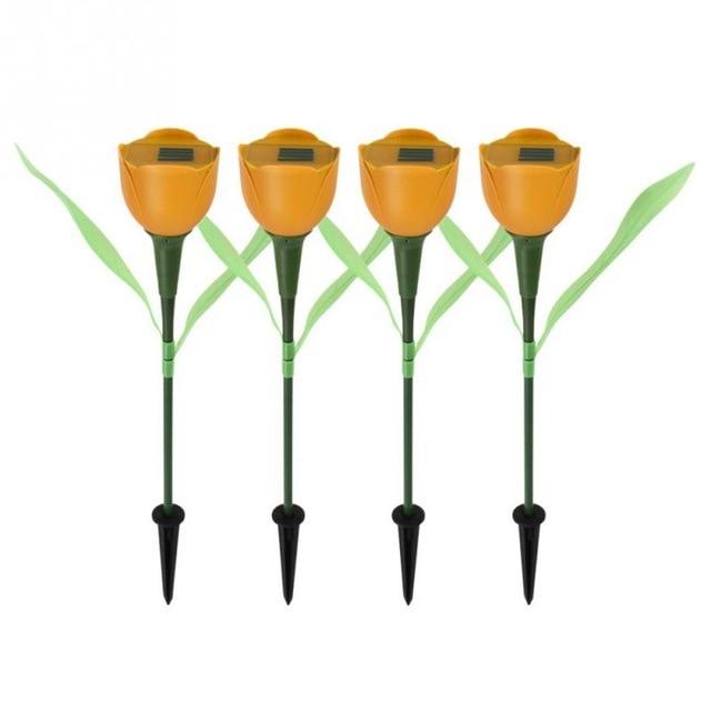 8 Colors Hot Sale Outdoor Garden Solar LED Light Solar Powered LED Tulip Home Lawn Lamp Landscape Night Flower Lamp 1Pc