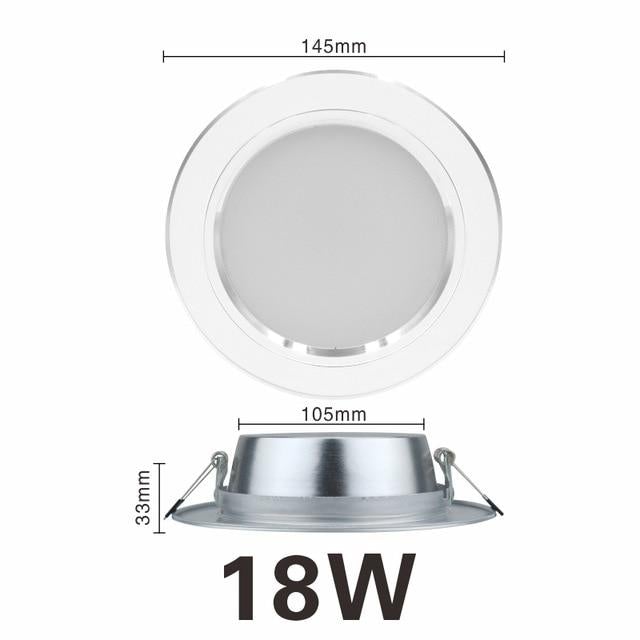 LED Downlight 5W 9W 12W 15W 18W Round White Ultra Thin Aluminum Recessed Lamp 220V 230V 240V Led Bulb Indoor LED Spot Lighting