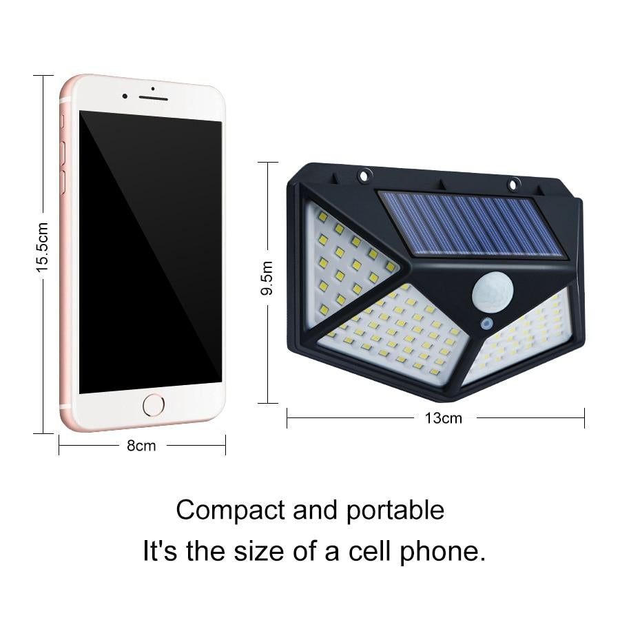 100/114 LED Solar Light Outdoor Waterproof Solar Powered Lamp PIR Motion Sensor Street Light for Garden Decoration 3 Modes
