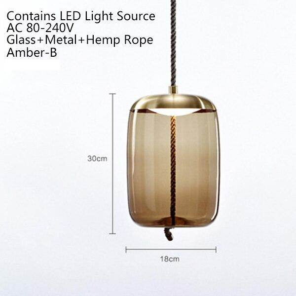 Modern Loft Industrial Lamp Blue Glass Pendant Light LED Art Deco Nordic White Hang Lamp For Living Room Kitchen Bedroom Parlor
