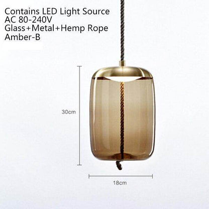 Modern Loft Industrial Lamp Blue Glass Pendant Light LED Art Deco Nordic White Hang Lamp For Living Room Kitchen Bedroom Parlor