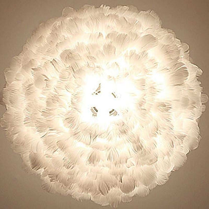 Modern Feather Pendant Lights White Nature Goose Romantic E27 Led Pendant Lamps For Home Lighting Restaurant Bedroom Living Room
