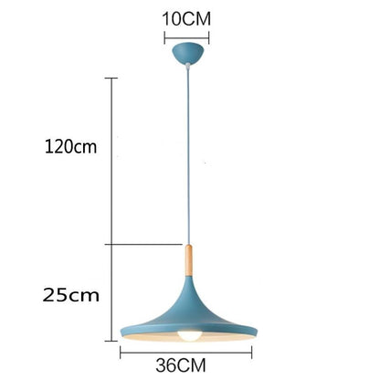Nordic Creative Bar Loft Pendant Lights Cafe Restaurant Bedroom Multicolor Aluminum Lamp Shade Wood Hanging Lamp Family Lighting