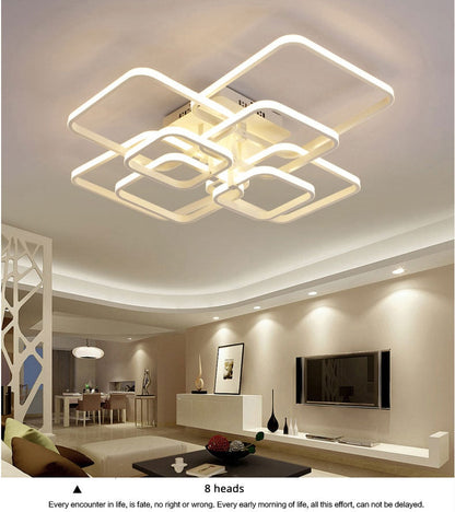 Square Circel Rings Ceiling Lights For Living Room Bedroom Home Modern Led Ceiling Lamp Fixtures lustre plafonnier ping