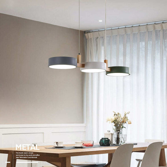 Three Head Restaurant Lamp Modern Simple Makaron Color Bar Bedroom Cafe Chandelier