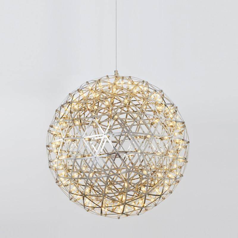 Modern Brief Loft Spark Ball LED Pendant Light Fixture Firework Ball Stainless Steel Pendant Lamps Home Deco Lighting