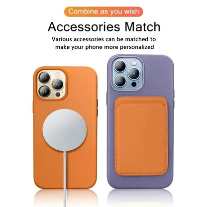 Official MagSafe Leather Case for Apple iPhone 17 Pro Max 16 13 12 14 15 Plus Original Strong MacSafe Magnetic Cover Accessories