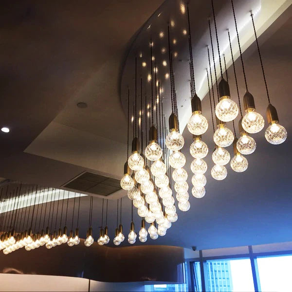 Modern Crystal Glass Ball LED G9 Pendant Lights Creative Decor Hall Ball Droplight