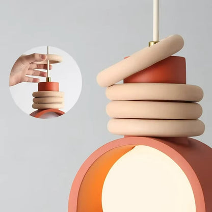 Retro Macaron Chandelier Lights Bedroom Bedside Lighting American Restaurant Bar Pendant Lights
