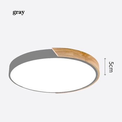 LED Ceiling Lights Ultra Thin Modern Ceiling Lamp Nordic Dimmable Wood Livingroom Bedroom Round Light Fixture Surface Mounted