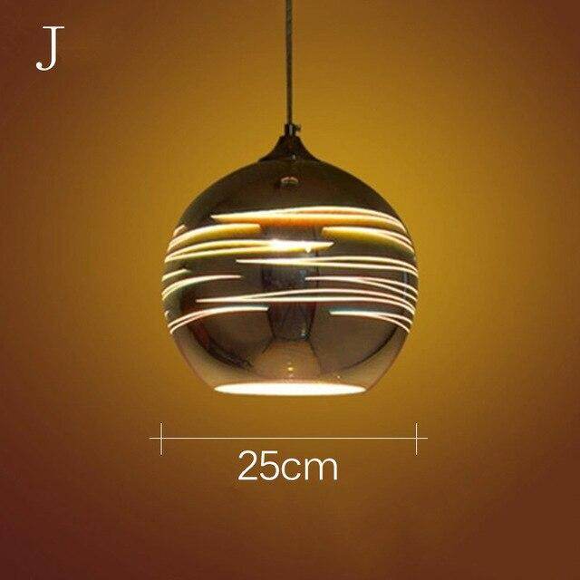Modern 3D Colorful Romantic Starry Sky Hanging Glass Shade Pendant Lamp Lights Fixture E27 For Bedroom Restaurant Living Room