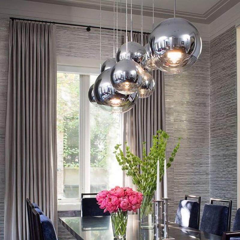 Modern TDixon Pendant Lights Gold Silver Mirror Ball Hanglamp Globe Glass Led Lamp Kitchen Living Room Bedroom Nordic Lamp